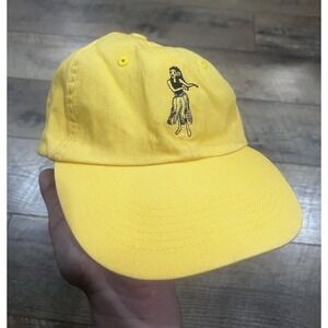 Gap‎ Original Hula Dancer Embroidered Hat Cap Yellow Adjustable Y2k Hawaii
